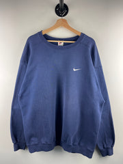 Vintage 90s Nike Mini Swoosh Navy Crewneck