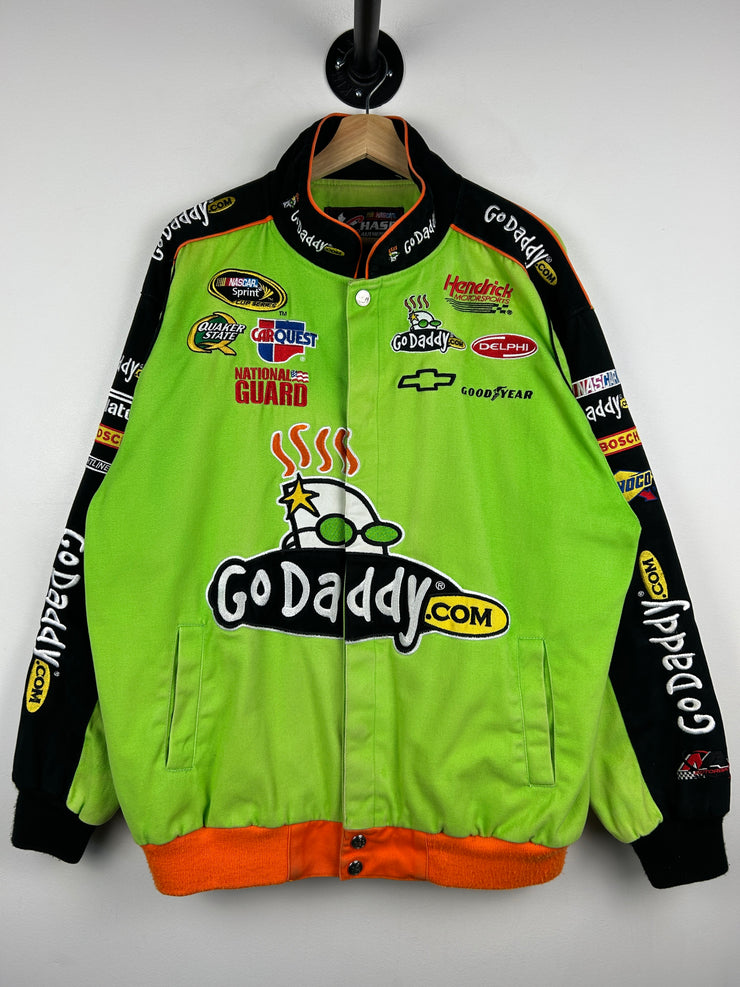 Vintage Nascar Chase Mark Martin Go Daddy Green Racing Jacket