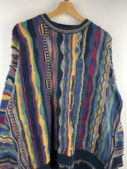 Vintage 90s Alfani 3D Knit Multi Colour Sweater
