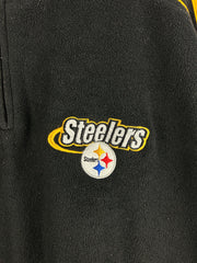 Vintage NFL Pittsburgh Steelers Black Quarter Zip Fleece Sweater