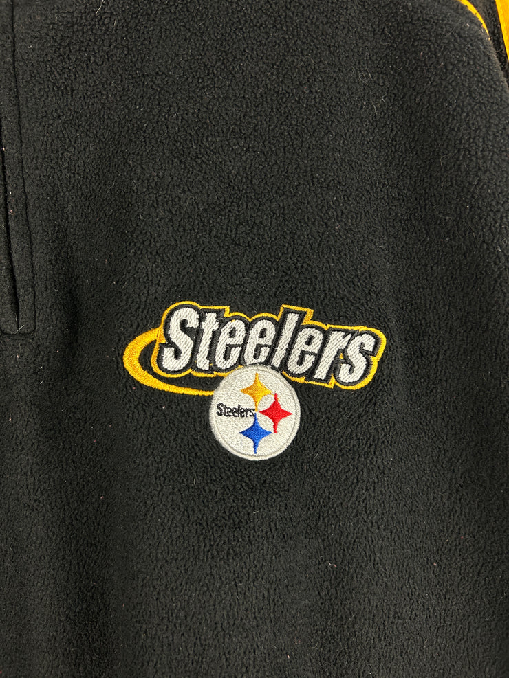 Vintage NFL Pittsburgh Steelers Black Quarter Zip Fleece Sweater