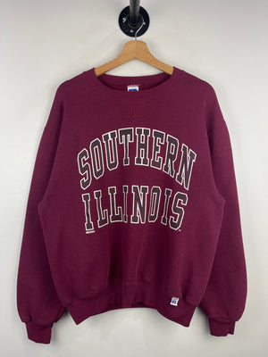Vintage 90s Russell Athletic Southern Illinois Burgundy Crewneck