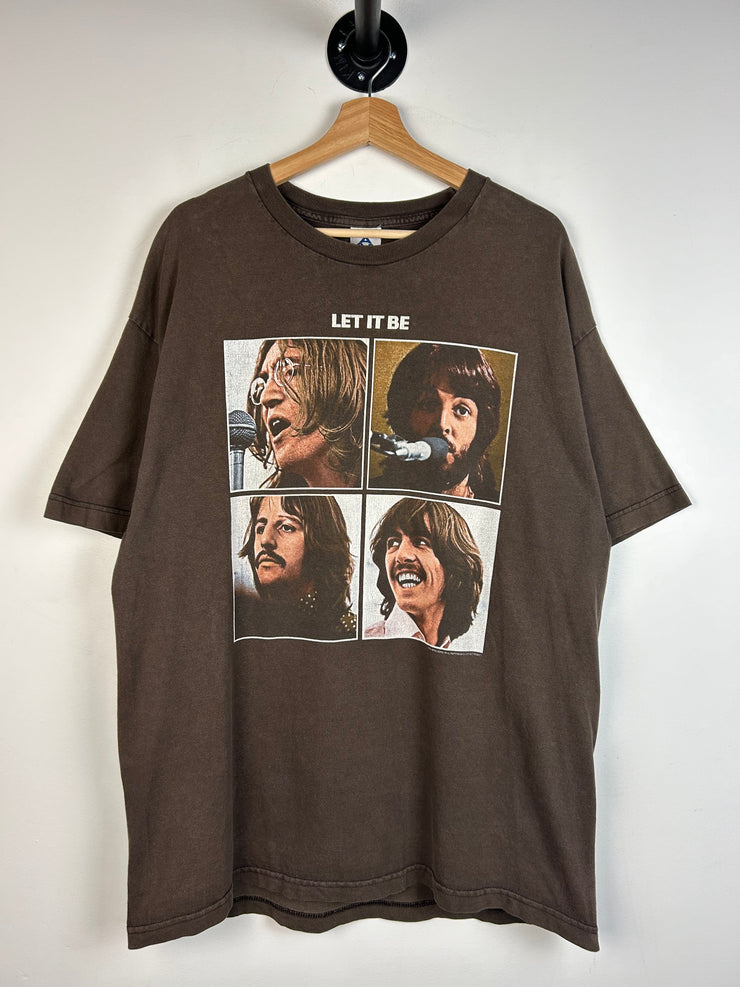 Vintage Y2K The Beatles Let It Be Brown Tee