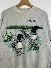 Vintage 90s Alex Bay Ducks Wilderness Grey Crewneck