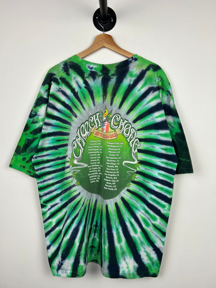 Vintage 90s Cheech And Chong Light Up America & Canada Tie Dye Tee