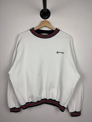 Vintage 90s Chase Bank Embroidered White Crewneck