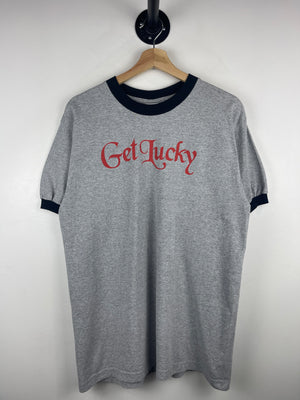 Vintage Get Lucky Cycle Sports Grey Ringer Tee