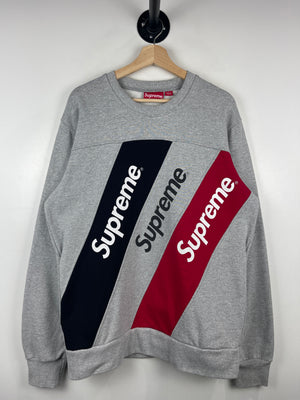 Supreme SS15 Athletic Split Heather Grey Crewneck