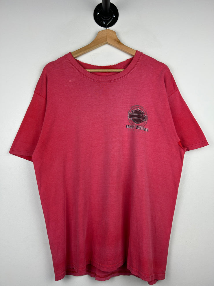 Vintage Harley Davidson Barb Wire Fenwick Faded Red Tee