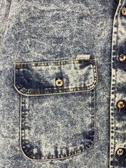 Vintage 90s Carhartt Acid Wash Blue Button Up Long Sleeve Shirt