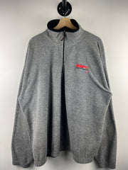Vintage 90s ESPN The Magazine Grey Quarter Zip Fleece Sweater