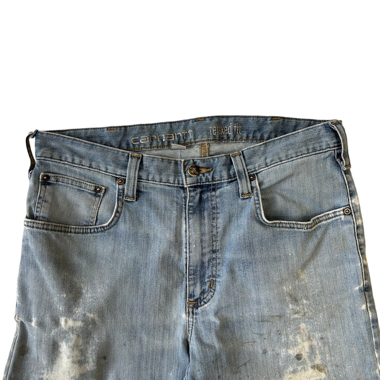 Vintage Carhartt Paint Splattered Blue Jeans