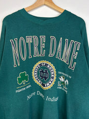 Vintage 90's Notre Dame Forest Green Crewneck