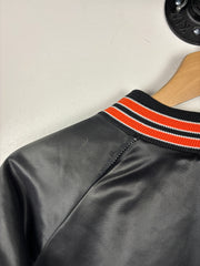 Vintage 80s NFL Chalk Line Cincinnati Bengals Black Satin Bomber Jacket