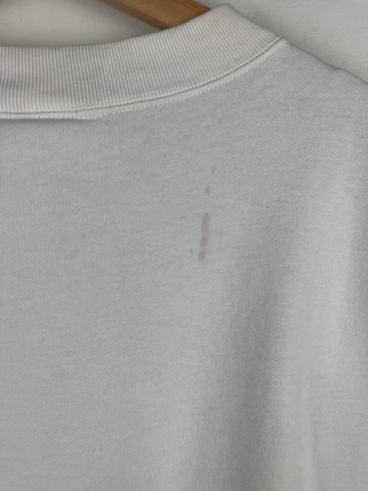 Vintage 90s Nike Swoosh Spellout Big Logo White Crewneck