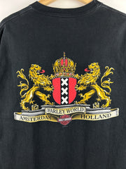 Vintage Harley Davidson Hog Wild Pig Amsterdam Black Tee