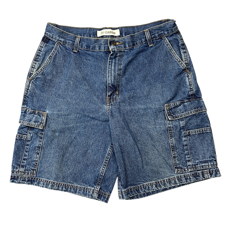 Vintage Faded Glory Blue Denim Cargo Shorts
