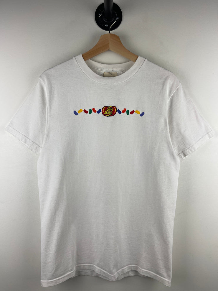 Vintage 90s Jelly Belly Embroidered White Tee