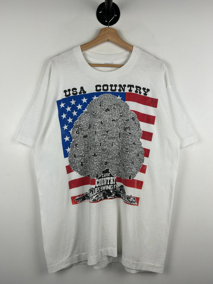Vintage 90s USA Country Festival White Tee