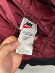 Vintage 90s Nike Swoosh Black & Red Reversible Bomber Jacket