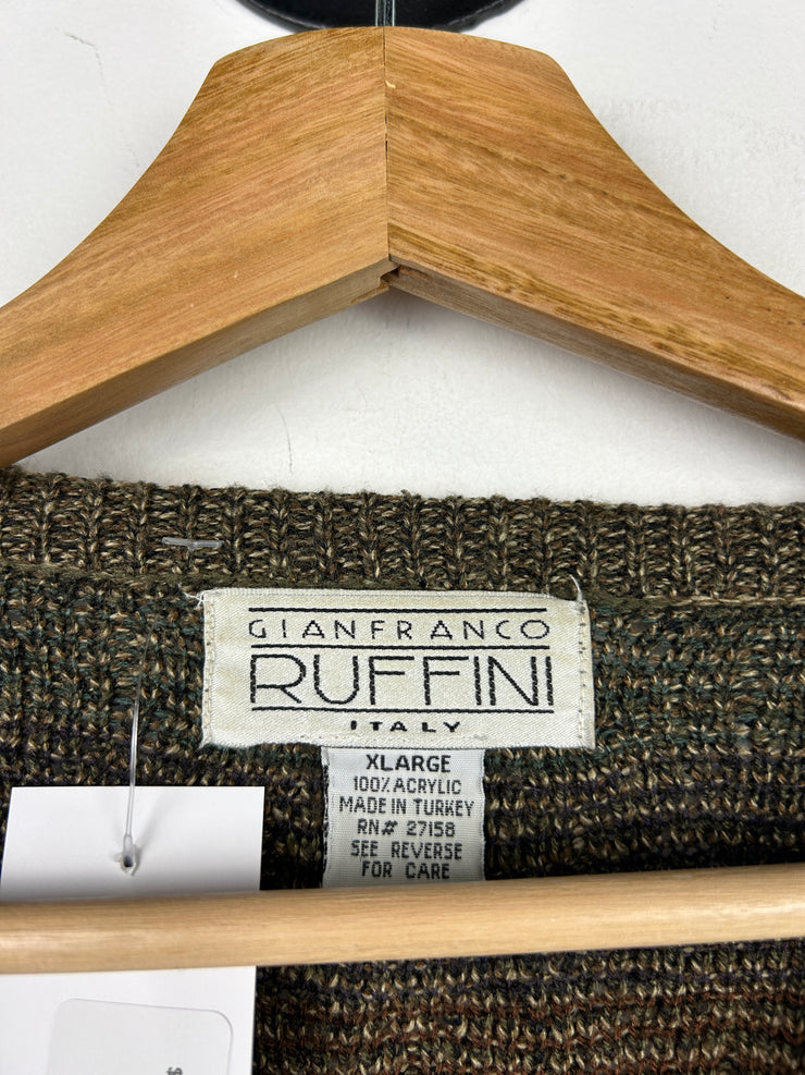 Vintage Ruffini Italy Earth Tone Knit Sweater