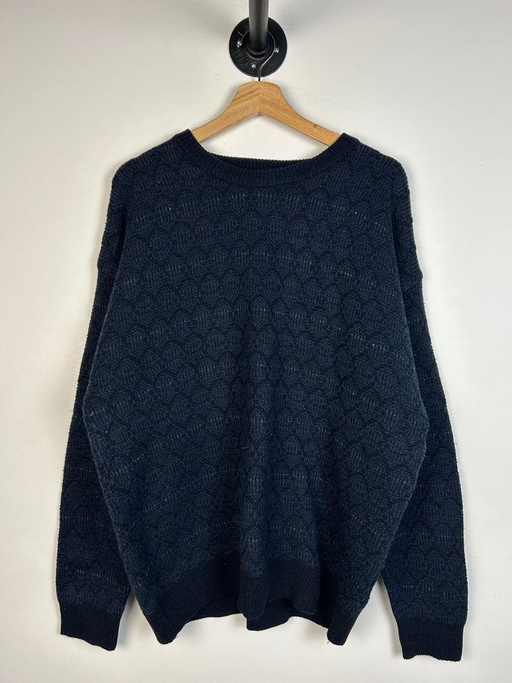 Vintage Y2K Town Craft Navy Knit Sweater