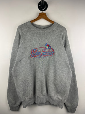Vintage 90s NHL Pro Player Columbus Blue Jackets Embroidered Grey Crewneck