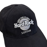 Vintage 90s Hard Rock Café London Black Strapback Hat