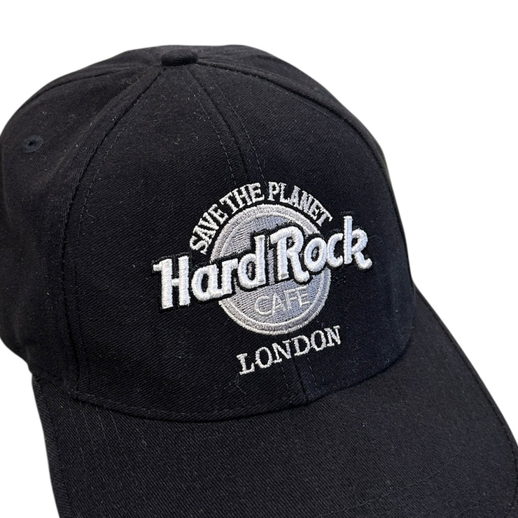 Vintage 90s Hard Rock Café London Black Strapback Hat