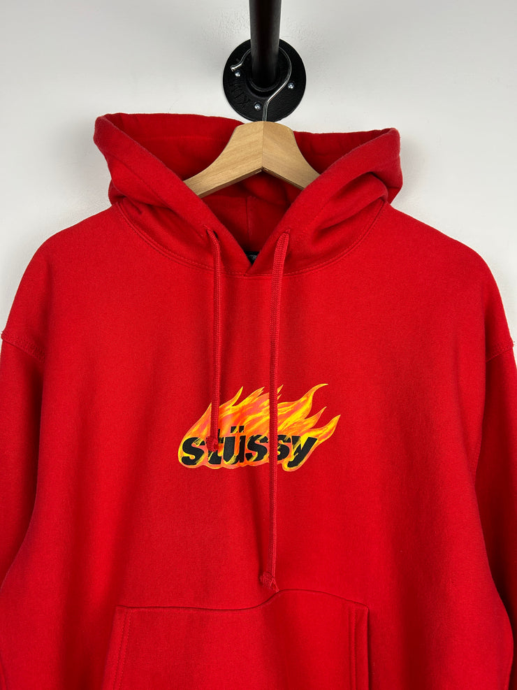 Stussy Flames Red Hoodie