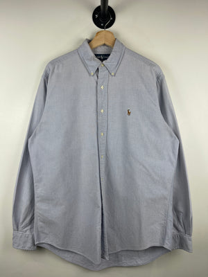 Vintage 90s Polo Ralph Lauren Yarmouth Blue Long Sleeve Button Up Shirt