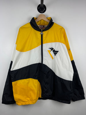 Vintage 90s NHL Apex One Pittsburgh Penguins Black & Yellow Windbreaker