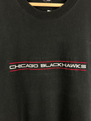 Vintage 90s NHL Chicago Blackhawks Embroidered Black Tee