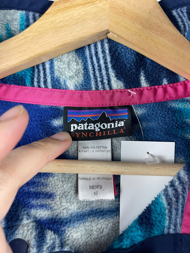 Vintage Patagonia Synchilla Snap T Aztec Blue Fleece Sweater