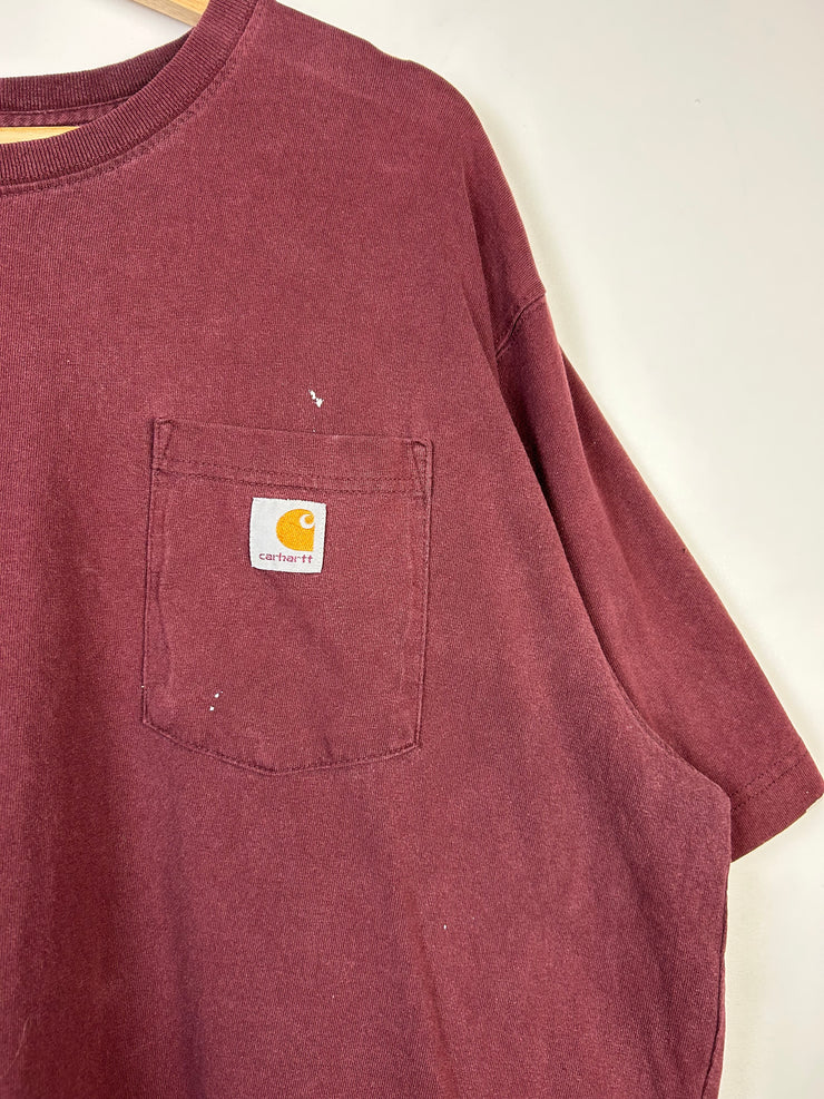 Vintage Carhartt Pocket Burgundy Tee