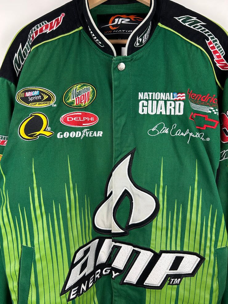Vintage Nascar Jeff Hamilton Jr Nation Dale Jr AMP Energy Green Racing Jacket