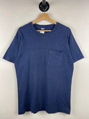 Vintage 90s Faded Navy Blank Pocket Tee