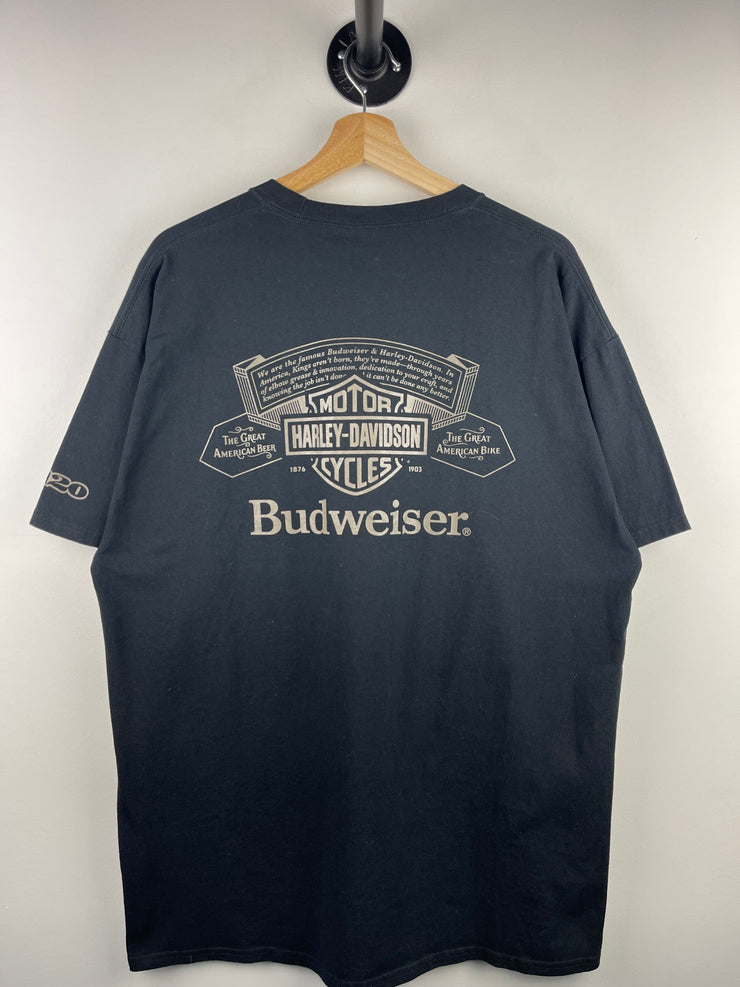 Vintage Harley Davidson Budweiser Black Tee