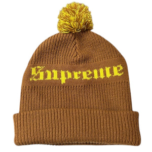 Supreme FW16 Old English Gothic Brown Beanie