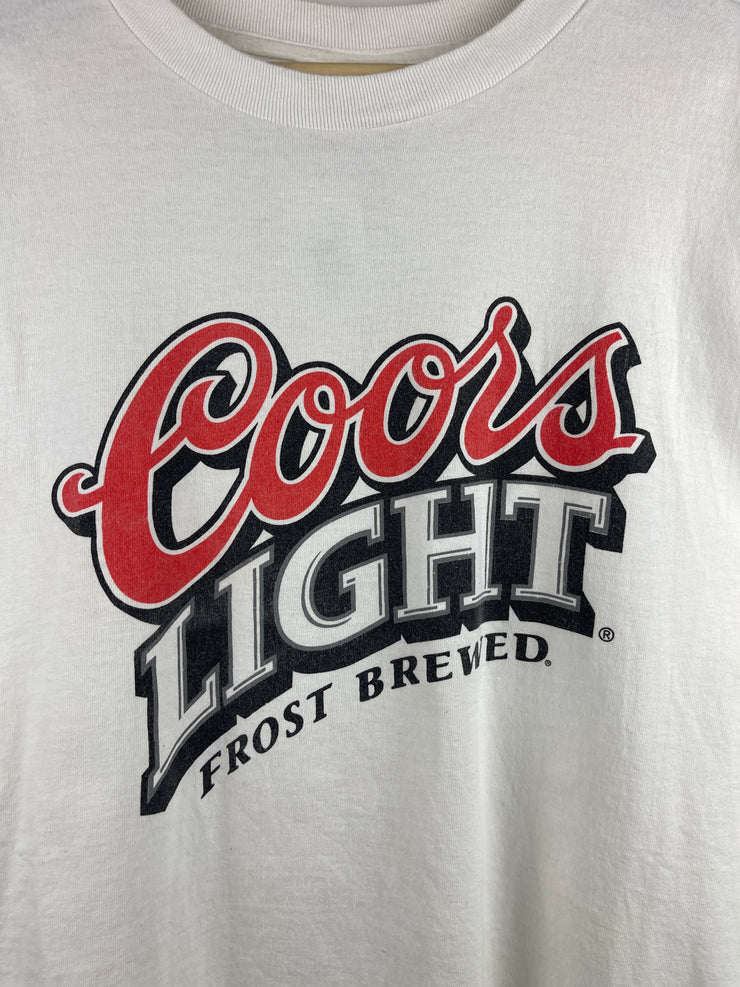 Vintage Coors Light Frost Brewed Beer White Tee