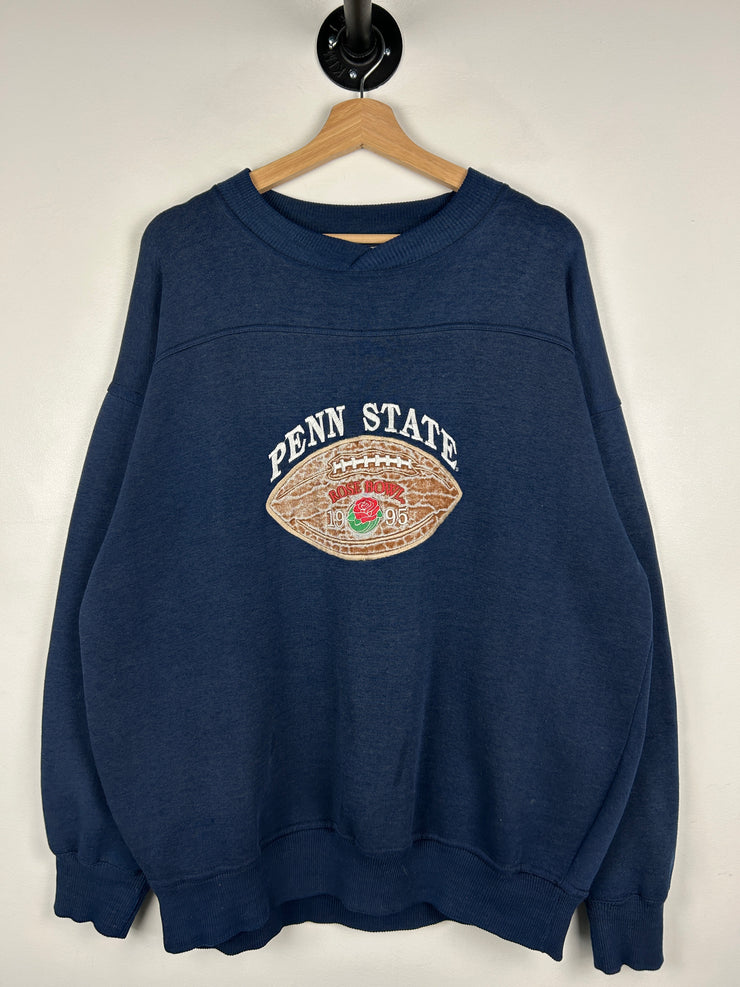 Vintage 90s Penn State Nittany Lions Rose Bowl Football Embroidered Navy Crewneck