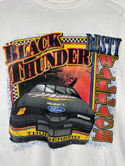 Vintage 90s Nascar Rusty Wallace Black Thunder White Tee