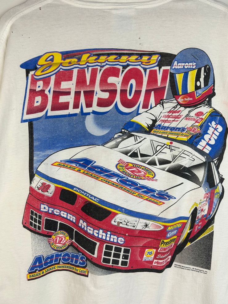 Vintage 2000 Nascar Johnny Benson Aarons White Tee