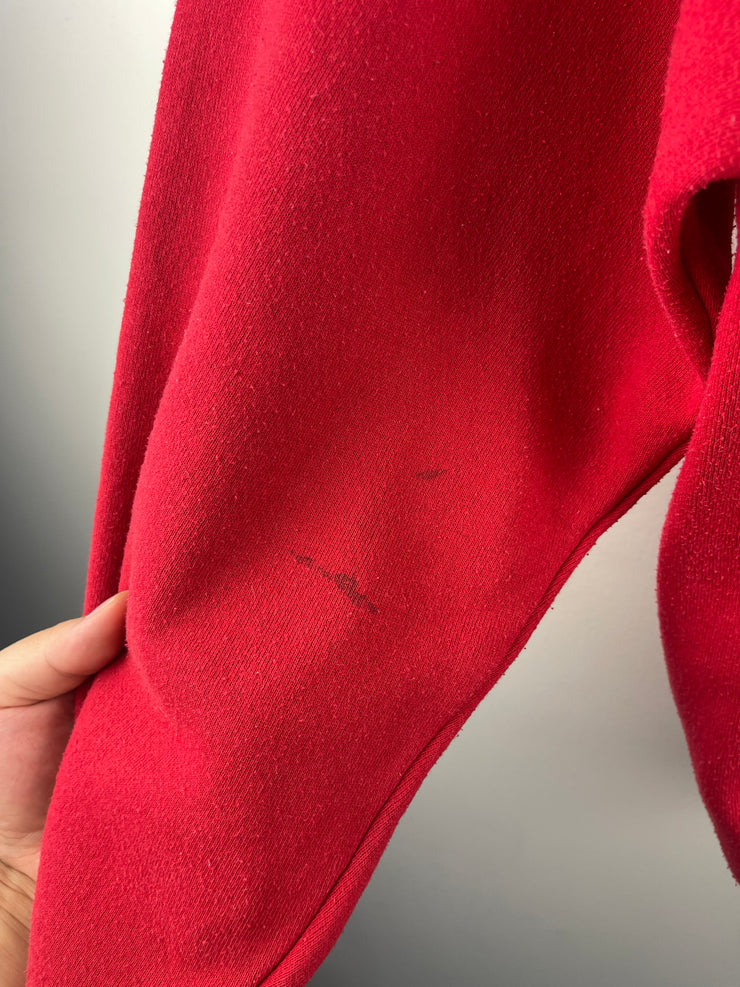Vintage 90s Red Blank Zip Up Hoodie