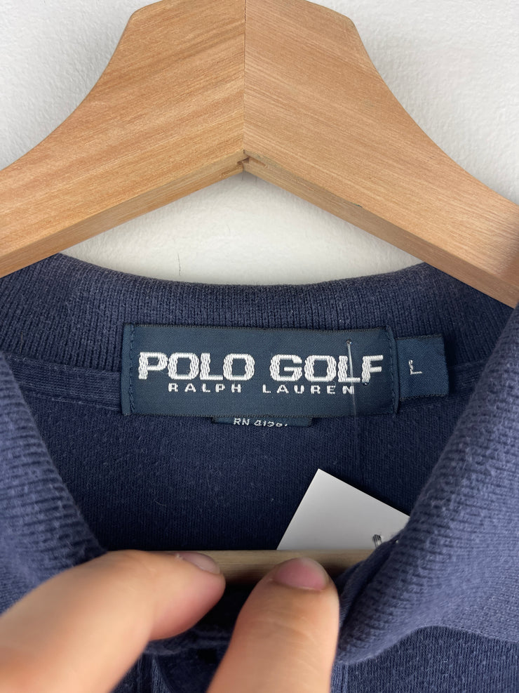 Vintage 90s Polo Ralph Lauren Golf Embroidered Navy Polo