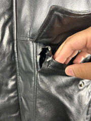 Vintage 90s Amati Black Leather Bomber Jacket