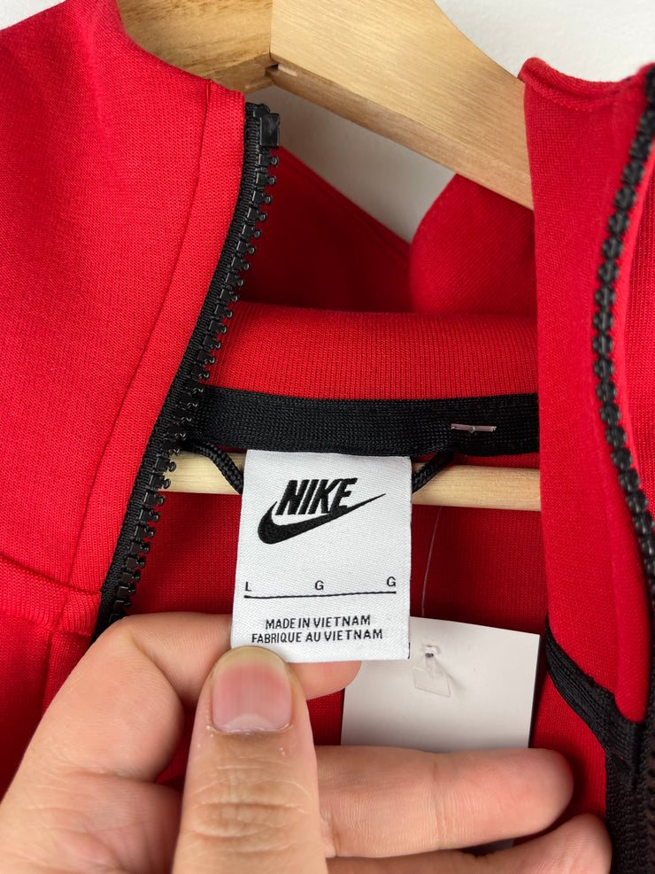 Nike Tech Fleece Red Zip Up Hoodie