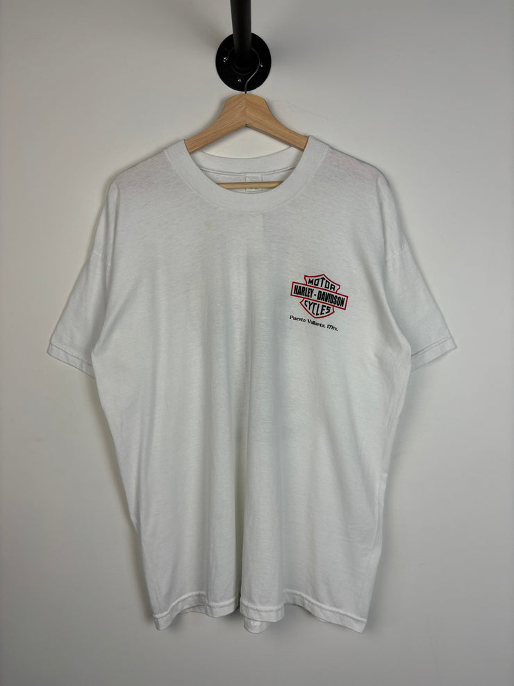 Vintage Harley Davidson Puerto Vallarta White Tee