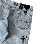 Saint Morta Daggers Blue Denim Jeans