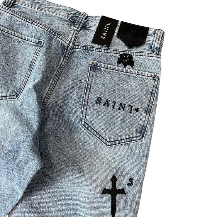 Saint Morta Daggers Blue Denim Jeans